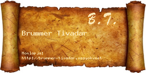 Brummer Tivadar névjegykártya